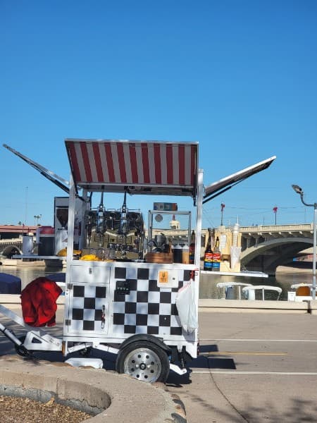 Lucy's Coffee Express espresso bike by the bridge